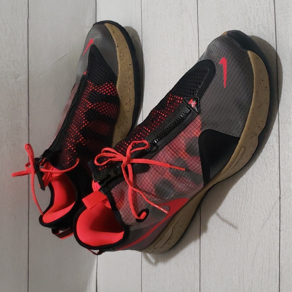 Nike Paul George PCG black and coral mens athletic shoes size 17